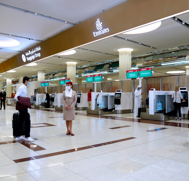 people in a large airport