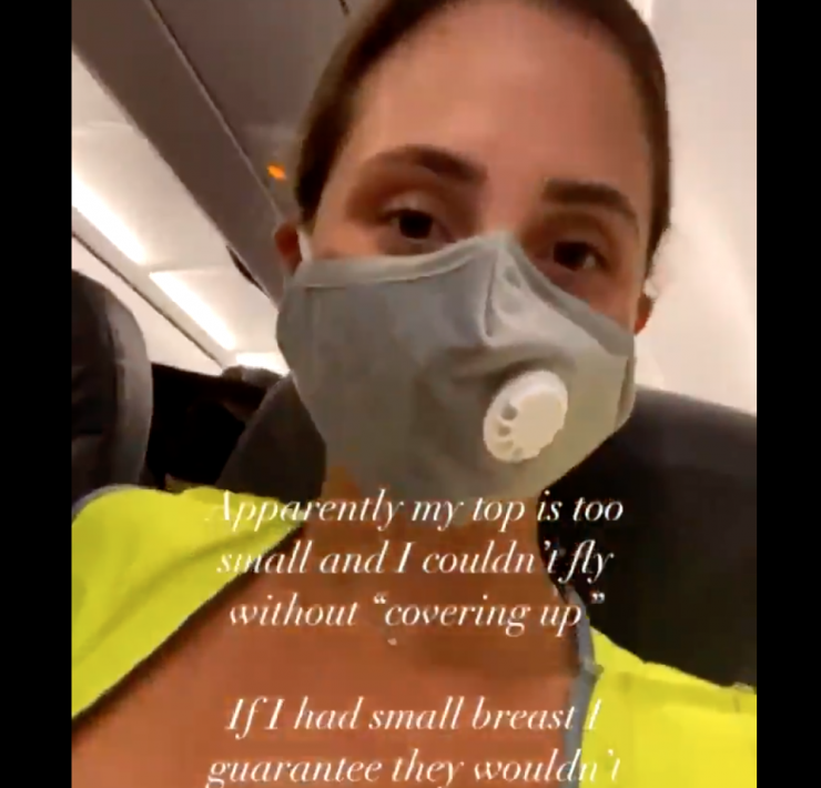 a woman wearing a mask