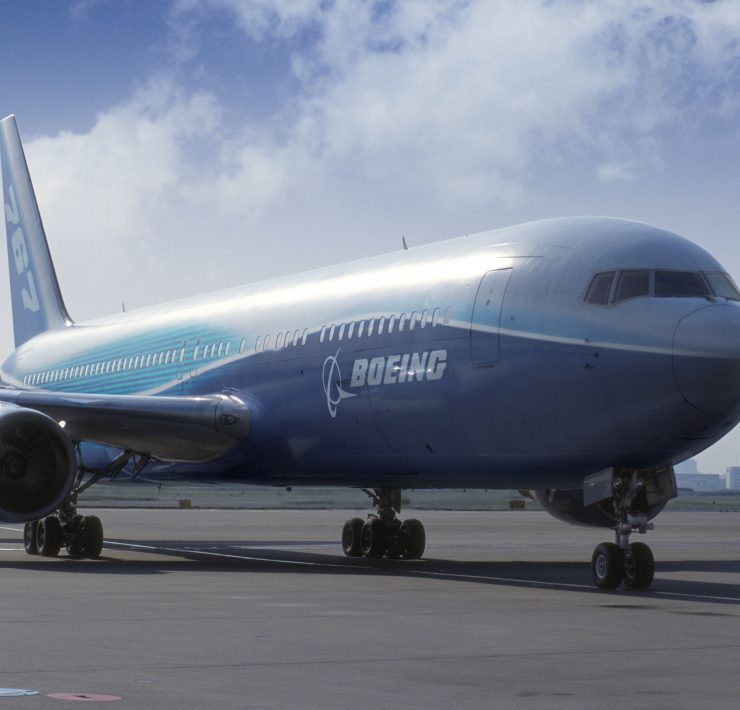 a large airplane on a runway