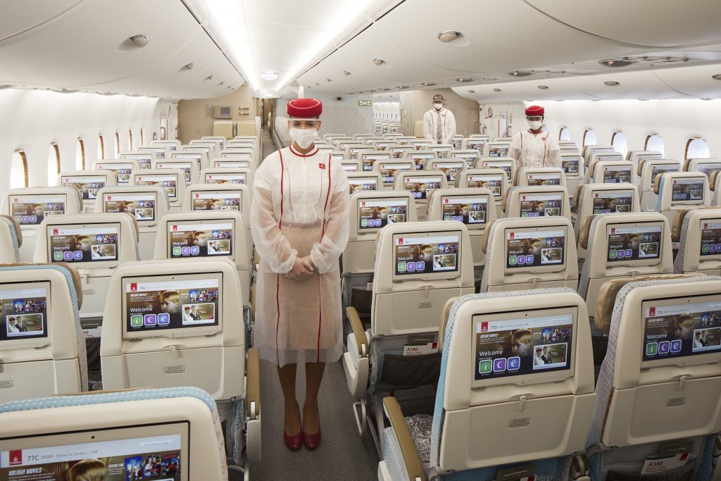a group of people in a plane