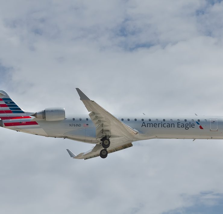 an airplane flying in the sky