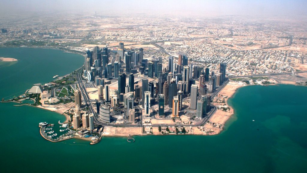 an aerial view of a city
