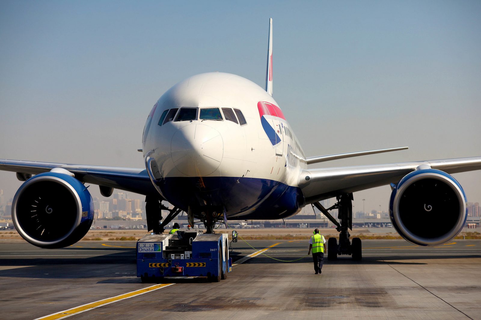 a large airplane on a runway