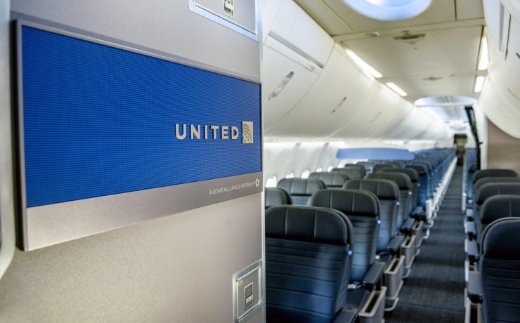 a row of seats in an airplane