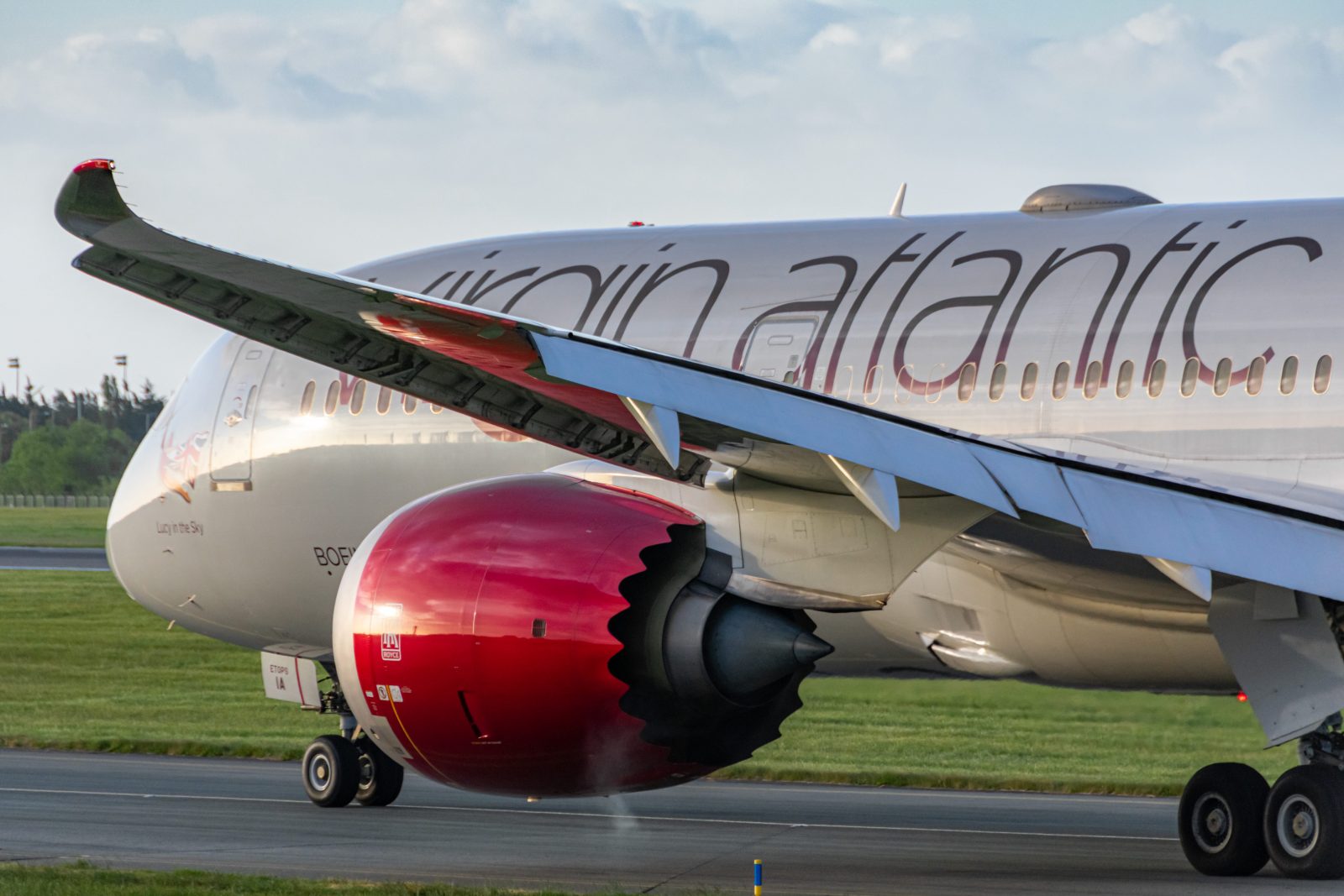 a plane on the runway