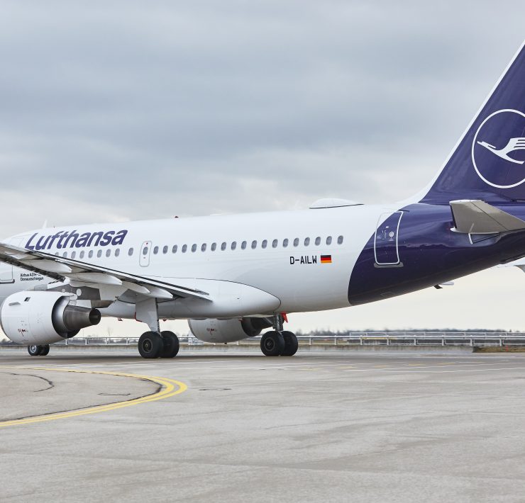 a plane on the runway