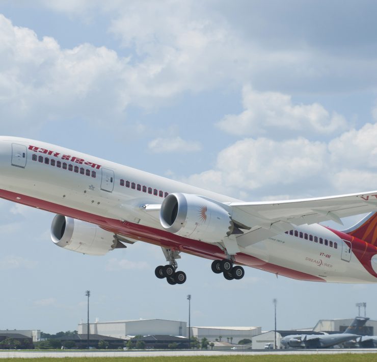 a plane taking off from the runway