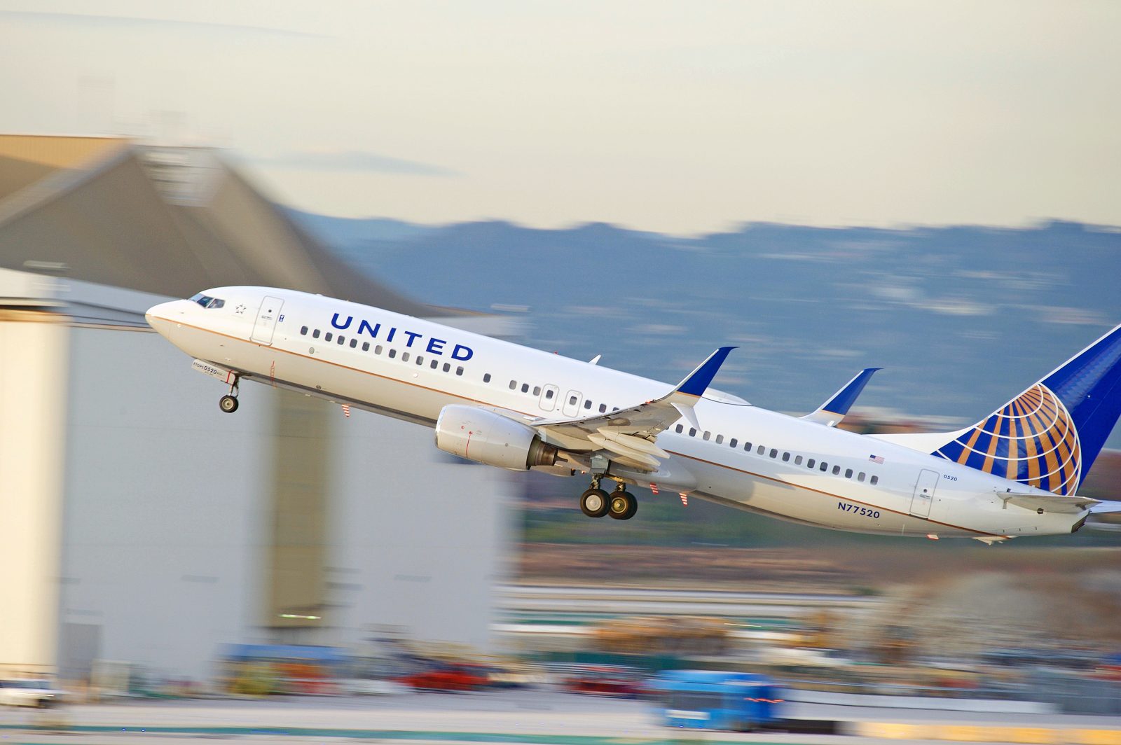 a plane taking off from a runway