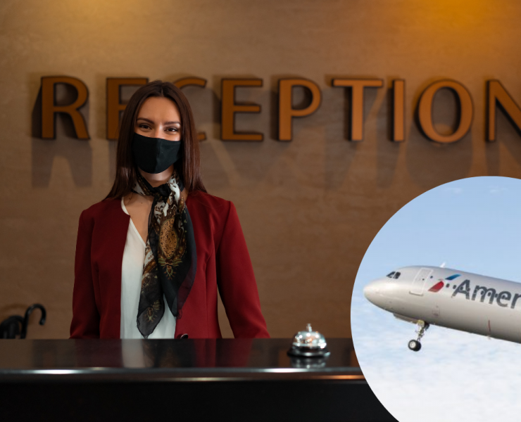 a woman wearing a mask and a bell at a reception