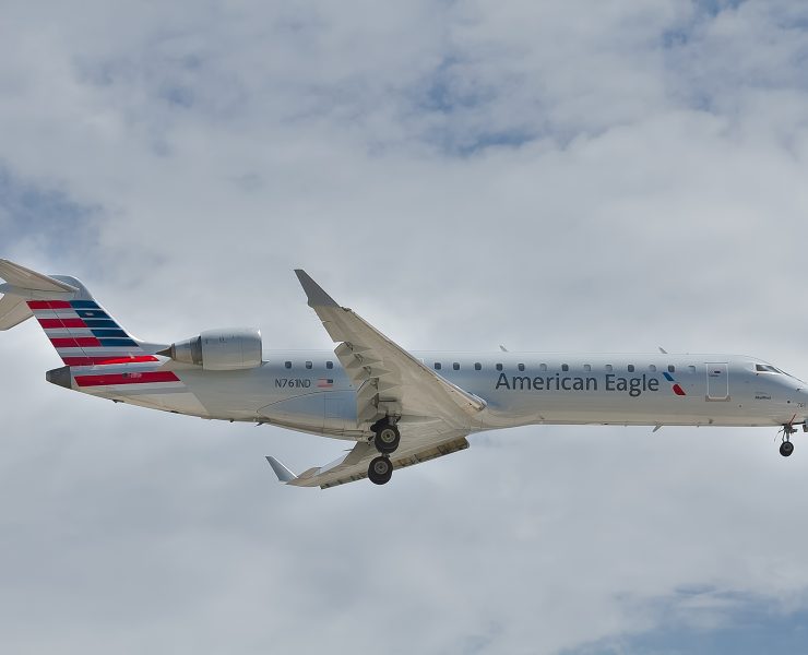 an airplane flying in the sky