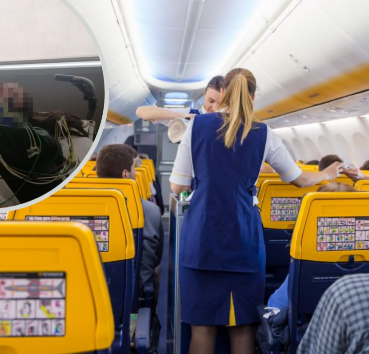 a group of people on an airplane