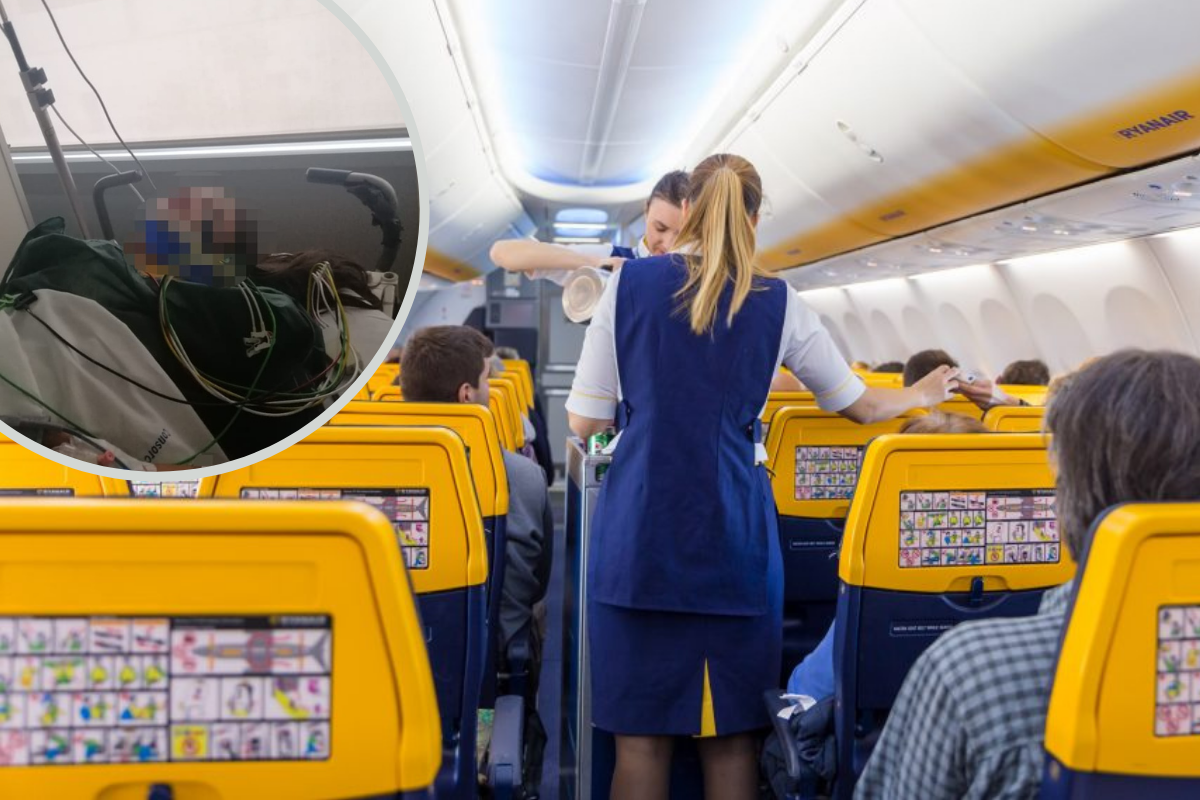 a group of people on an airplane