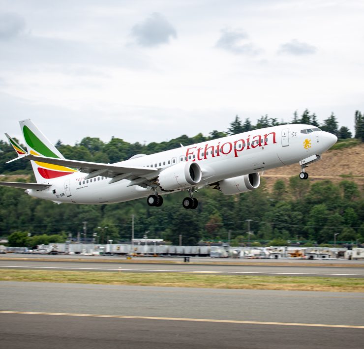 Ethiopian airlines Boeing 737MAX taking off