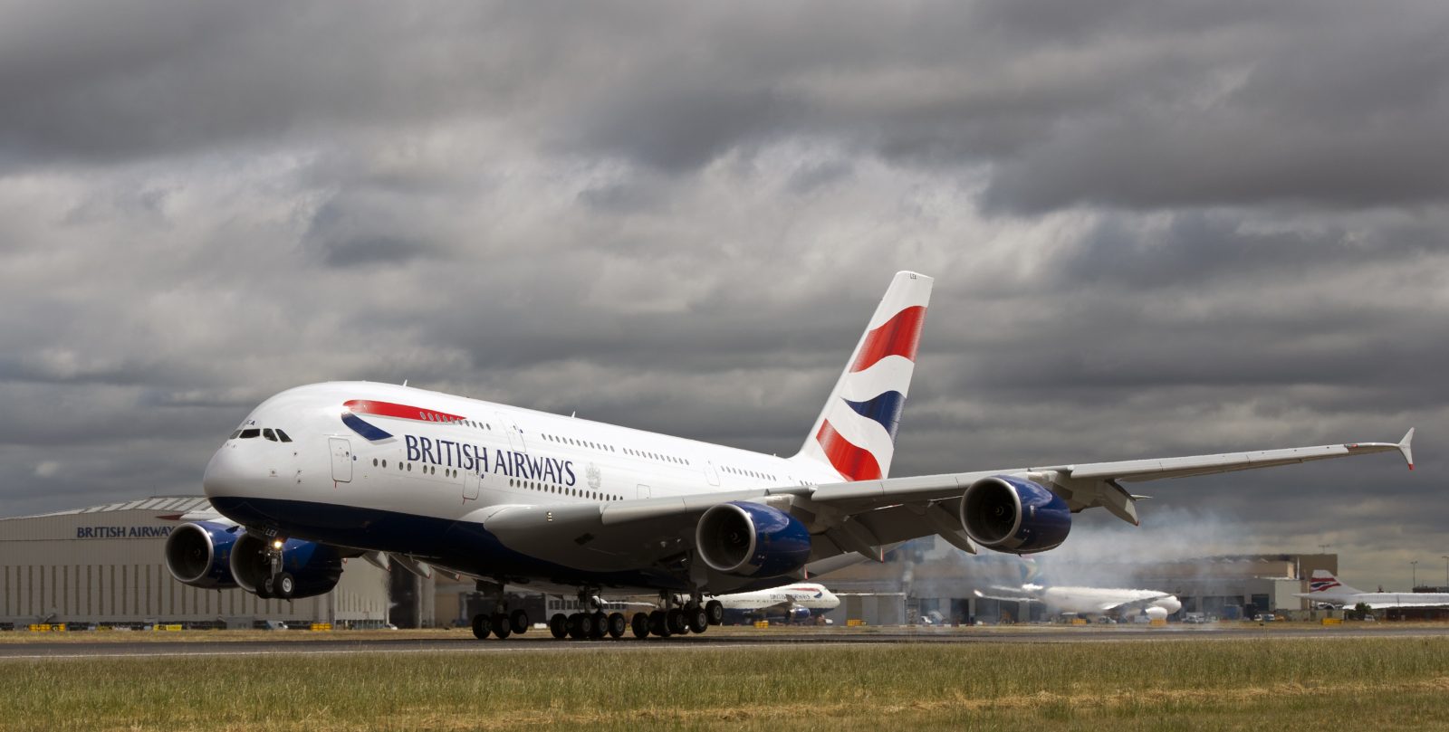 a large airplane on a runway