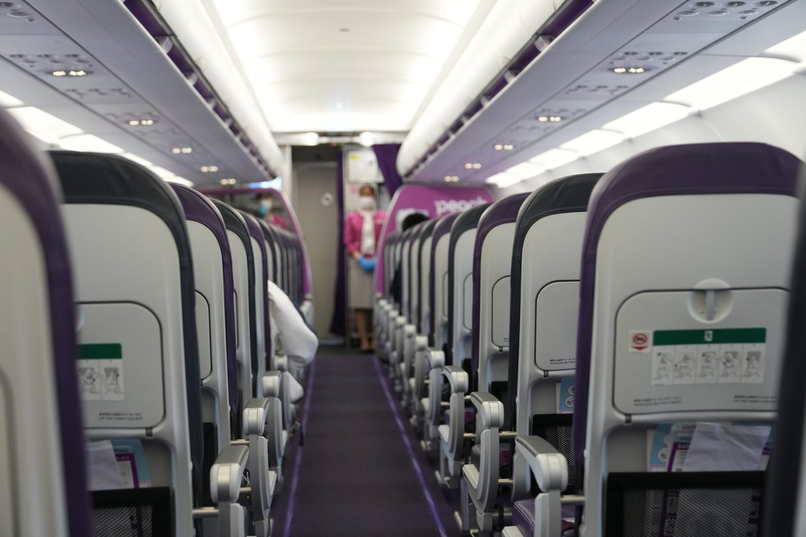 a row of seats on an airplane