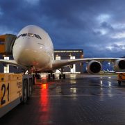 a large airplane on a runway