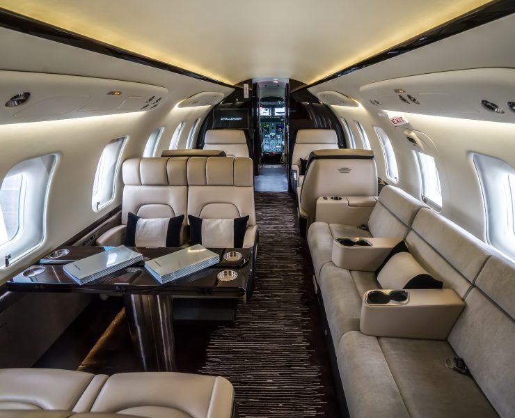 the inside of an airplane