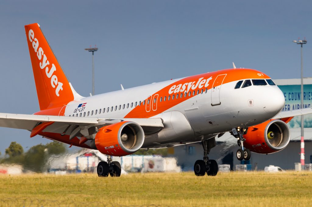 an airplane on the runway