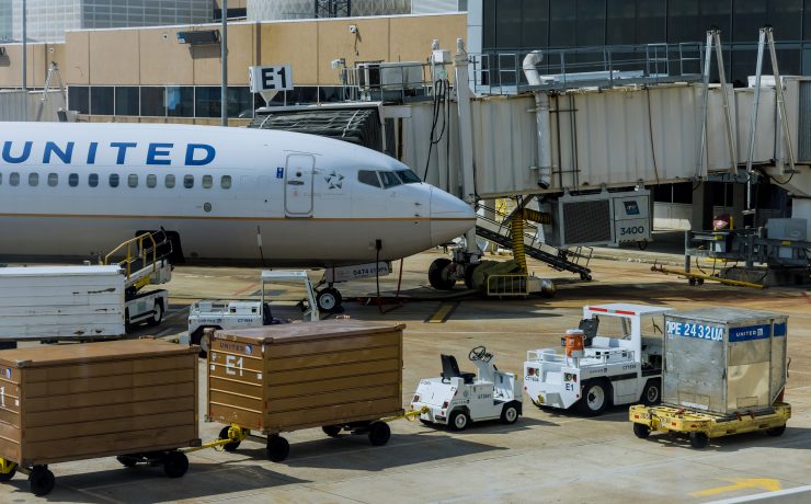 a plane at an airport
