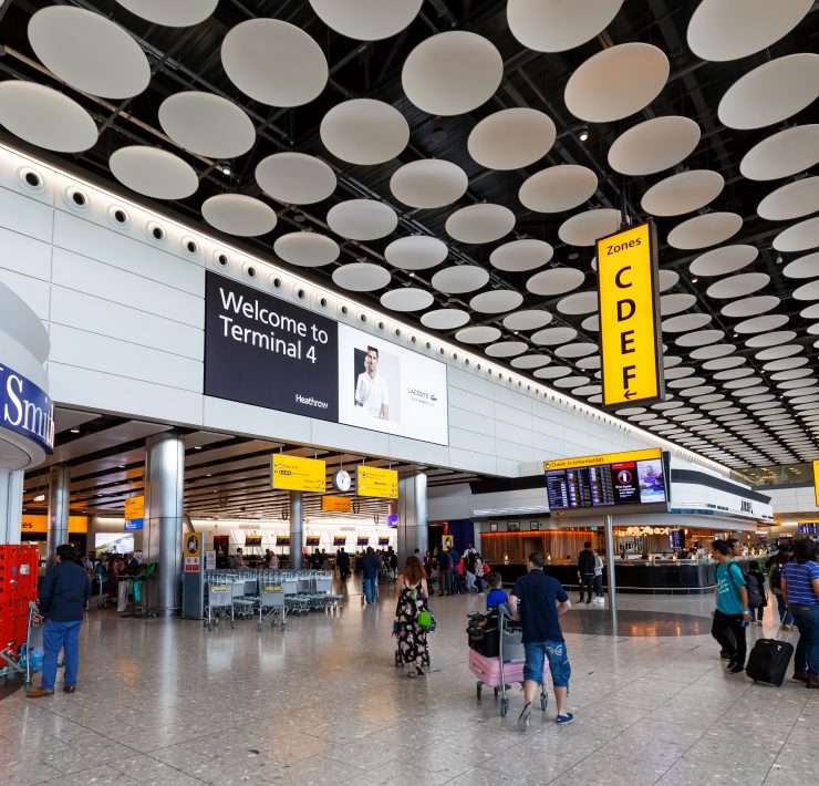 people in an airport terminal
