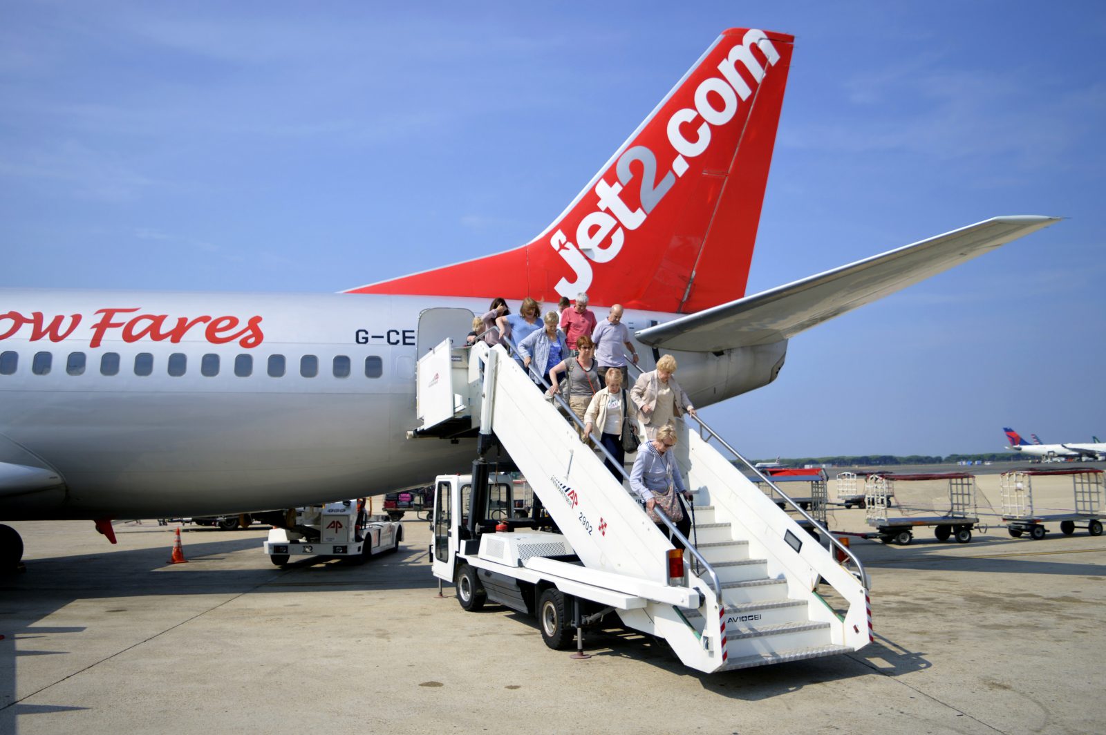 a group of people on a plane