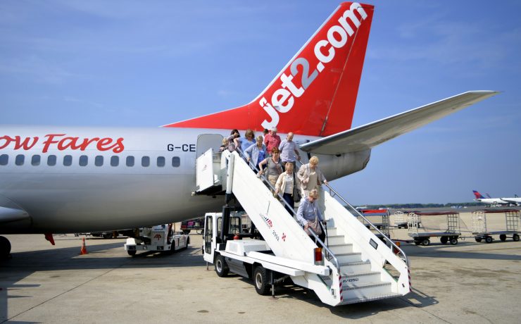 a group of people on a plane