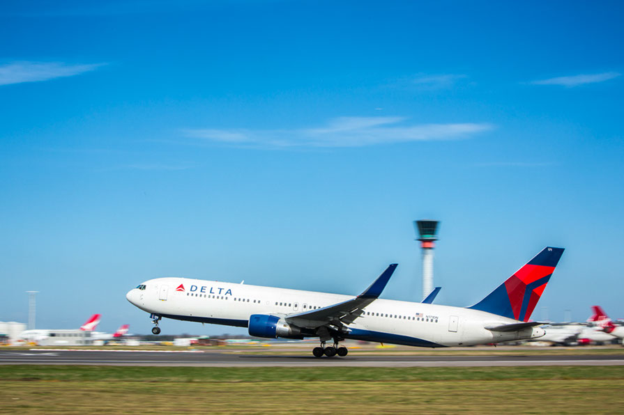 a plane taking off from a runway