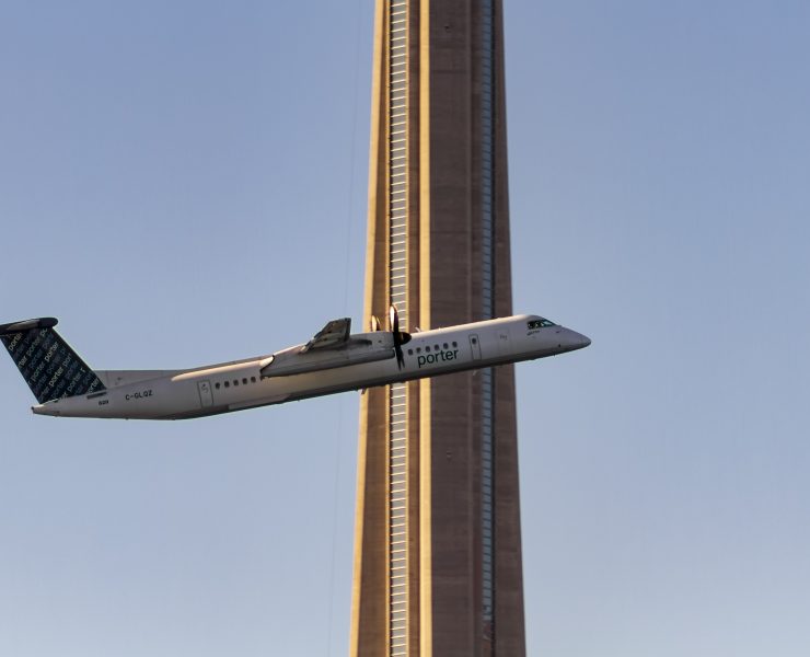 a plane flying in the air