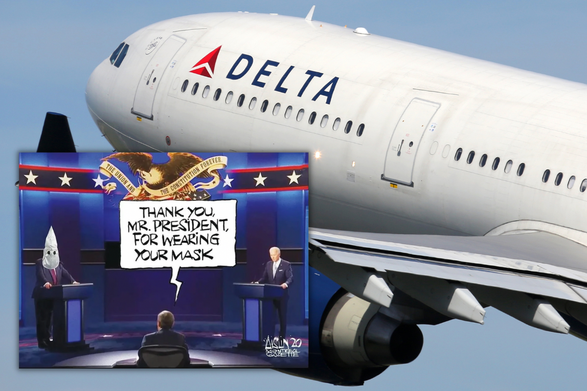 a plane with a sign on the side