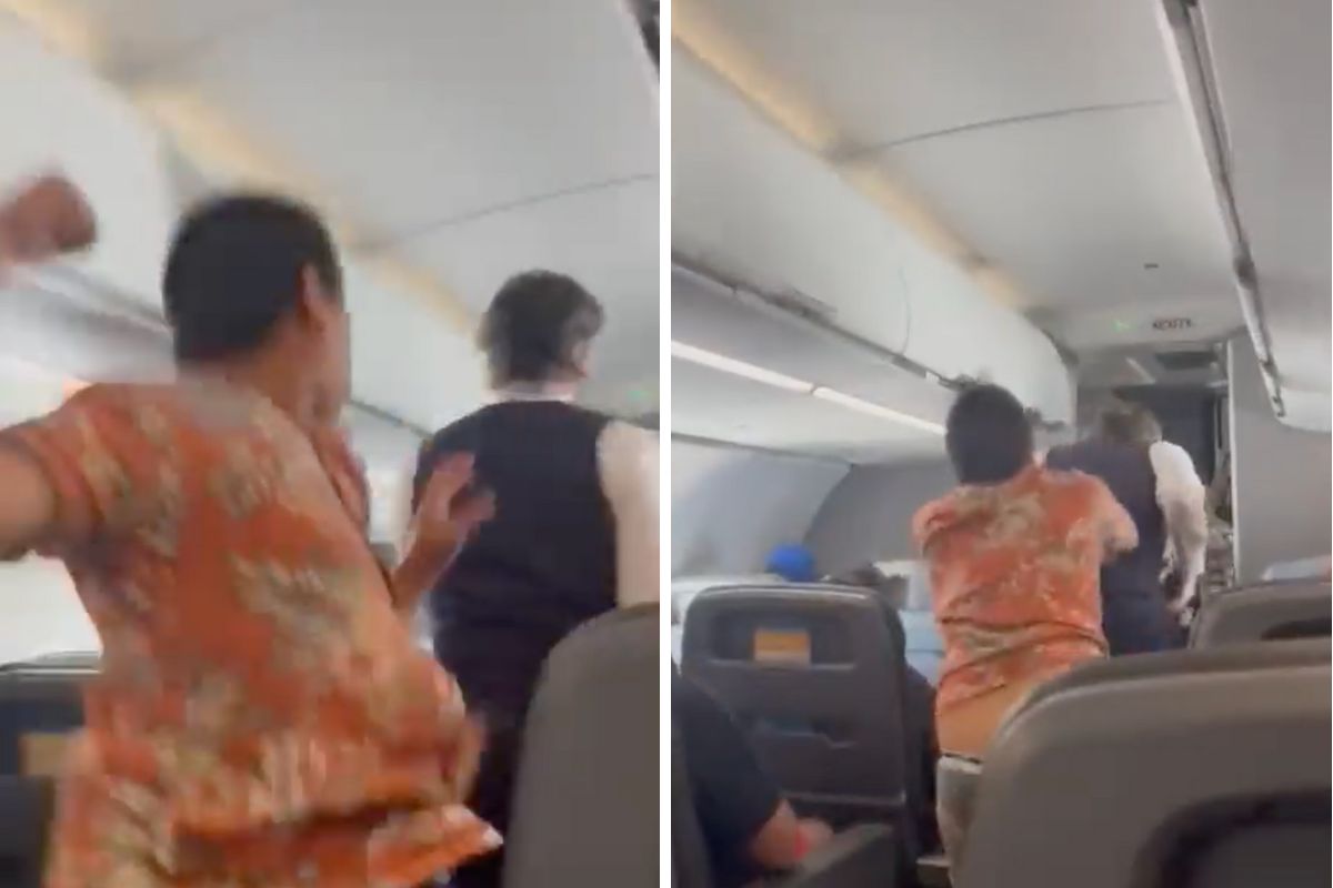 a group of people on an airplane