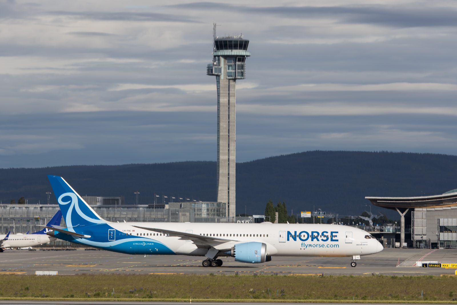 a plane on the runway