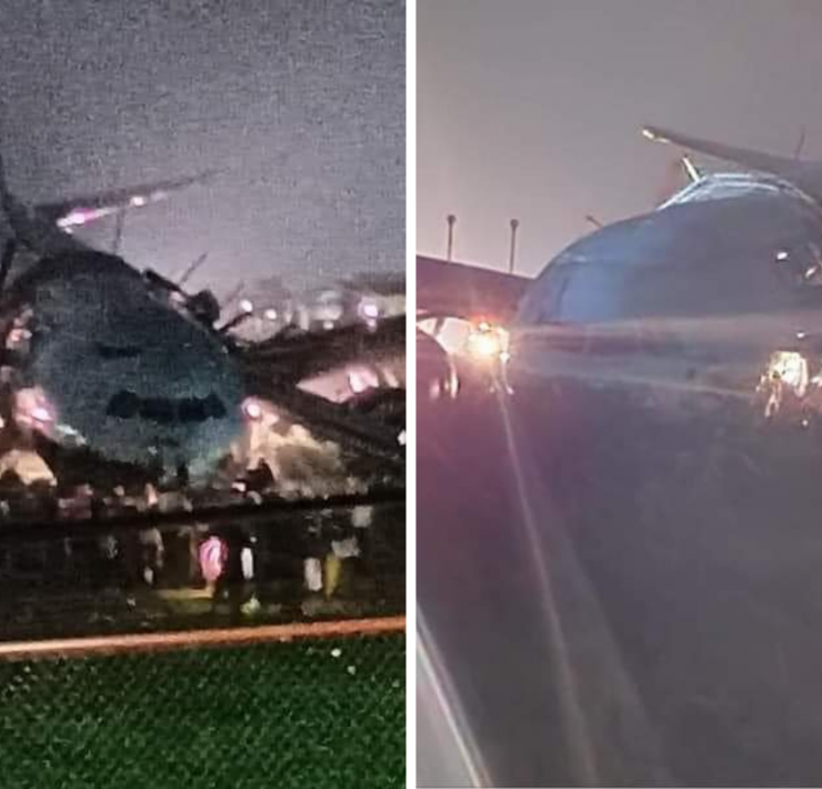 a collage of an airplane