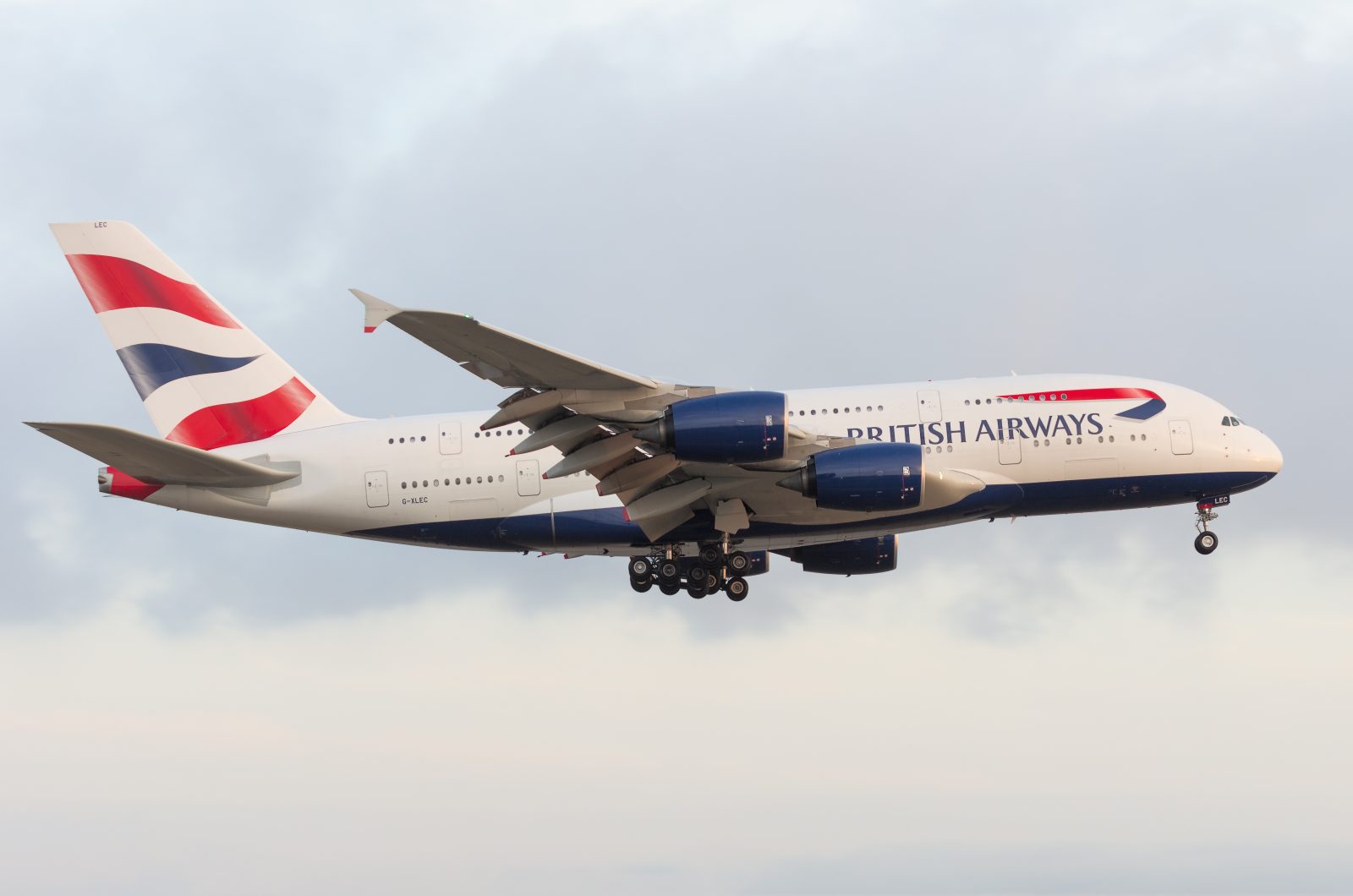 a large airplane flying in the sky