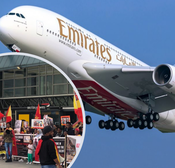 a plane flying in the sky