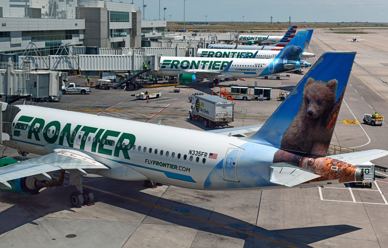 airplanes parked at an airport