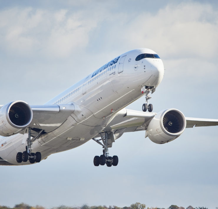 a plane flying in the sky
