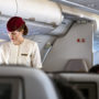 a woman in a red hat