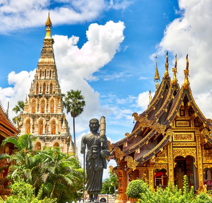 a statue of a man in a temple