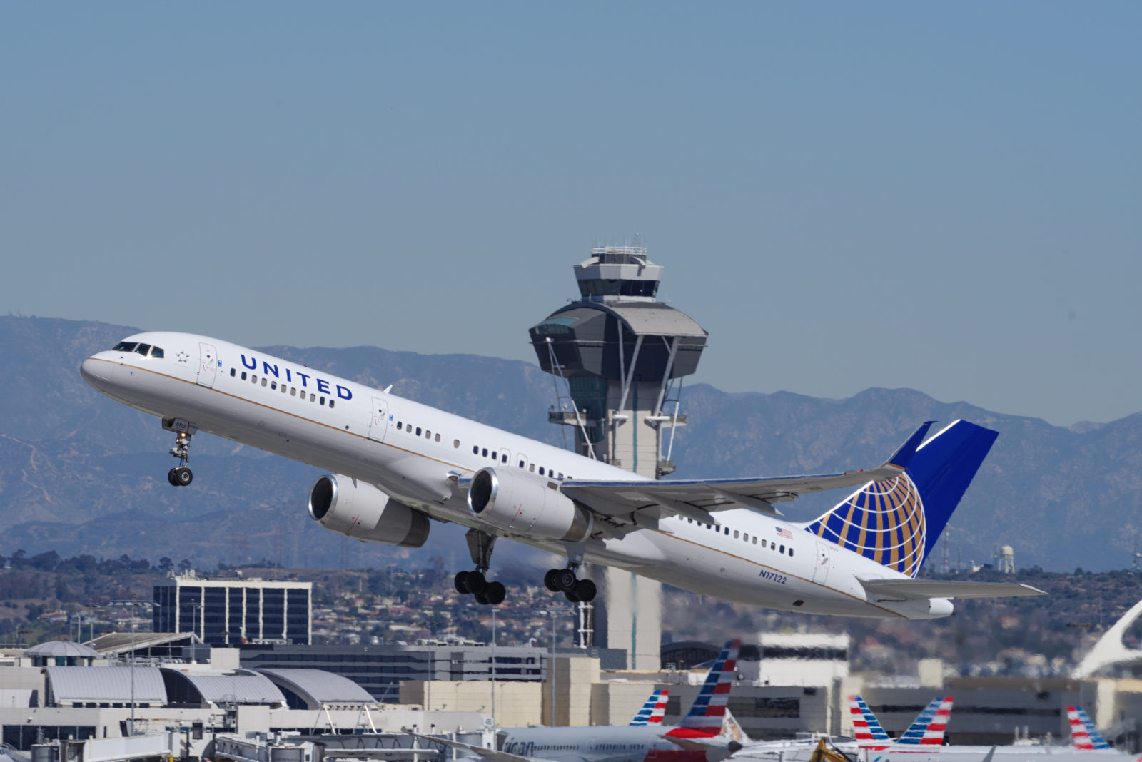 a plane taking off from a runway