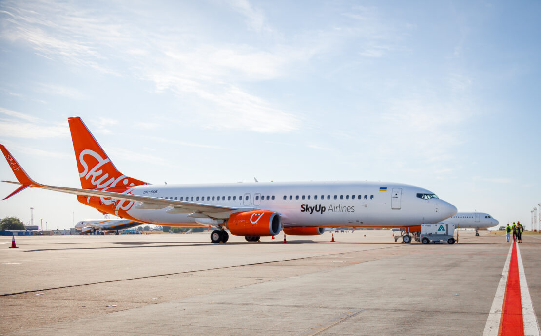 an airplane on the runway