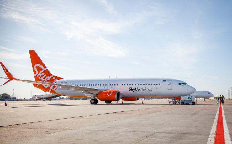 an airplane on the runway