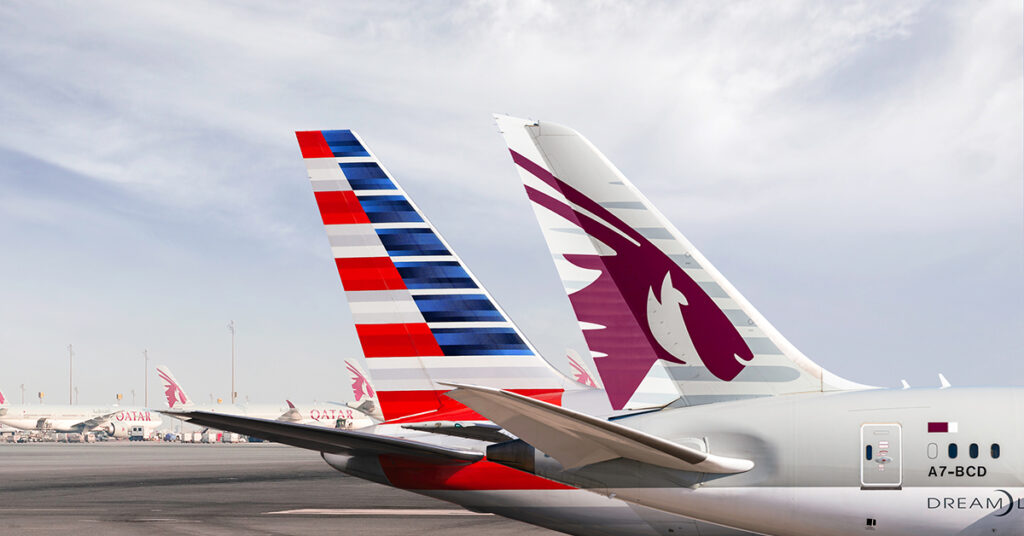 tail fin of airplanes on a runway