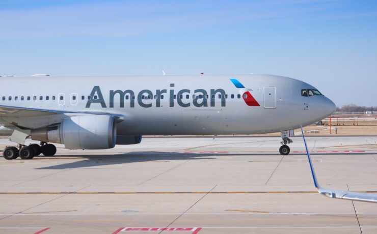 a plane on the runway