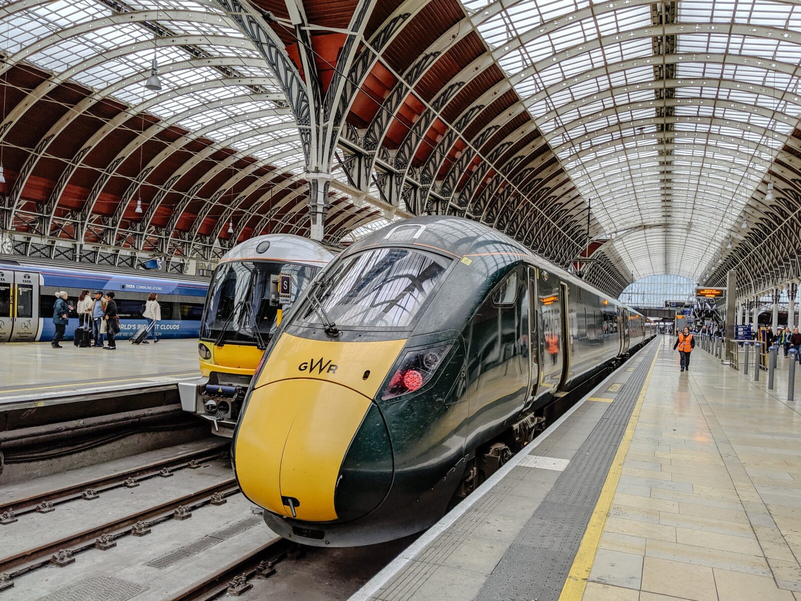 trains at a train station