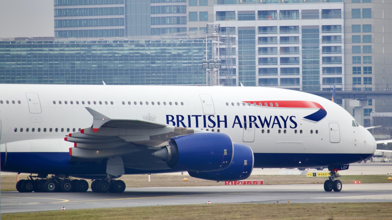 a large airplane on the runway