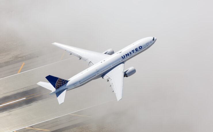 an airplane flying in the sky