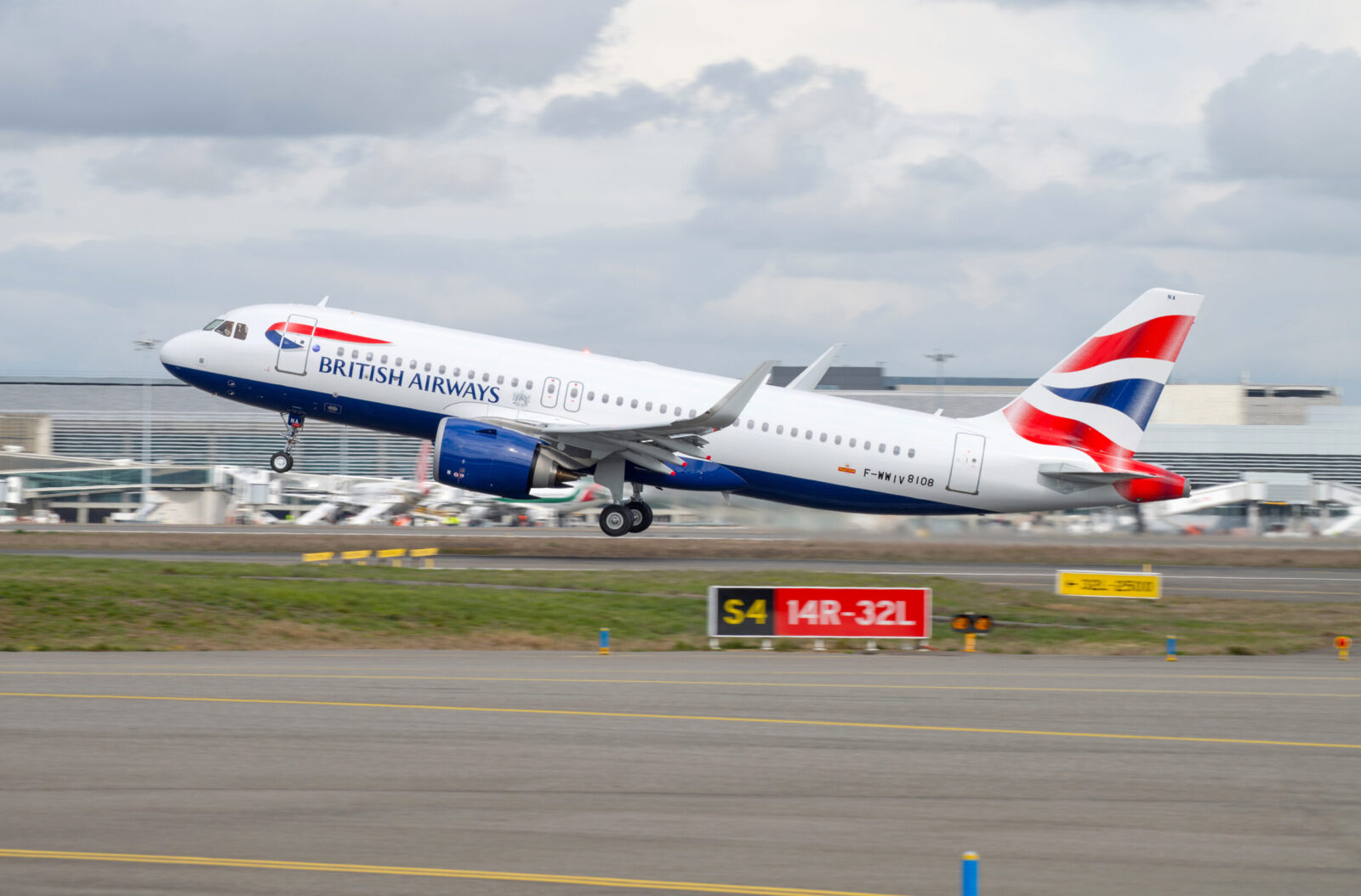 a plane taking off from a runway