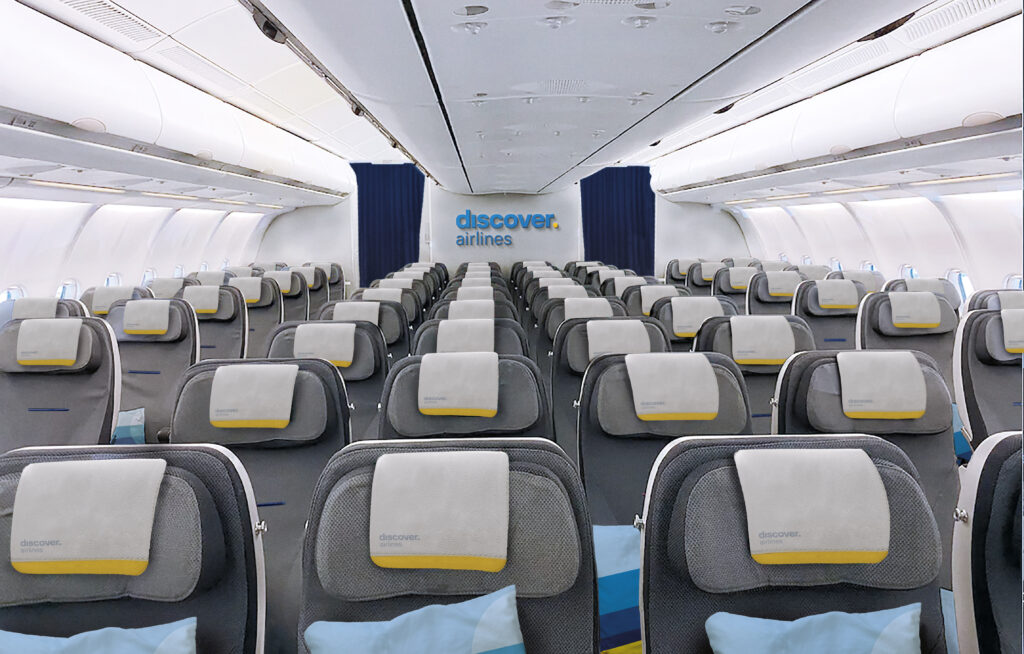 a plane with many seats