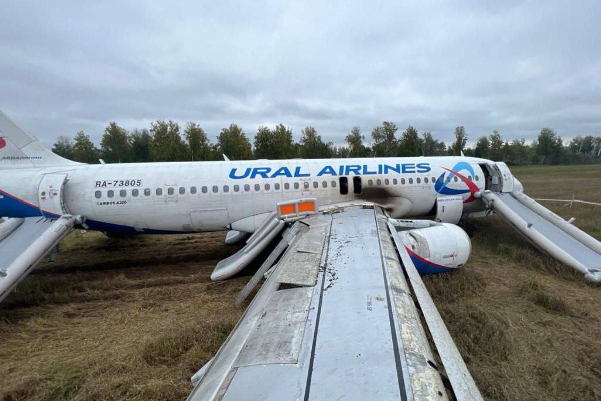an airplane that has been crashed