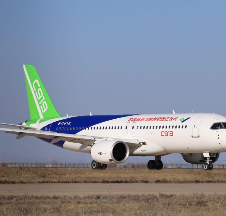 a plane on the runway